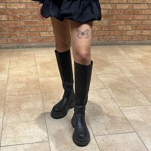 Zara Knee High Lug Boots
